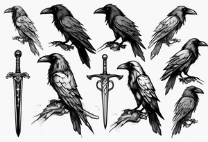 Raven with the sword tattoo idea