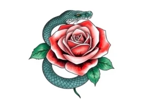 Snake wrapped around a rose tattoo idea