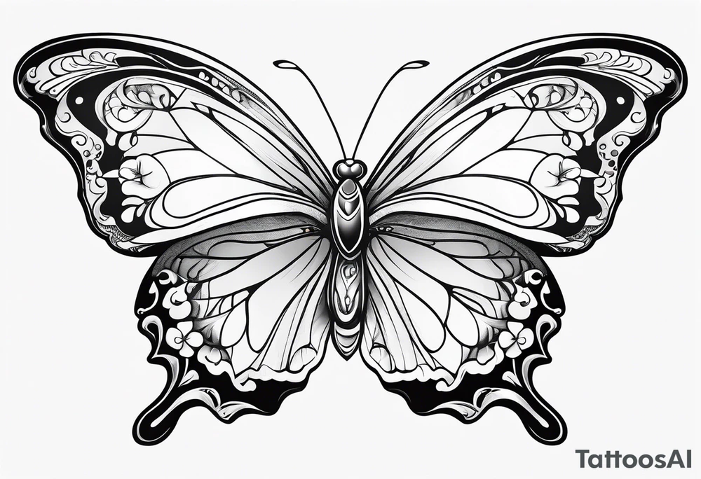 Thin butterfly tattoo idea
