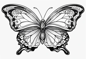 Thin butterfly tattoo idea
