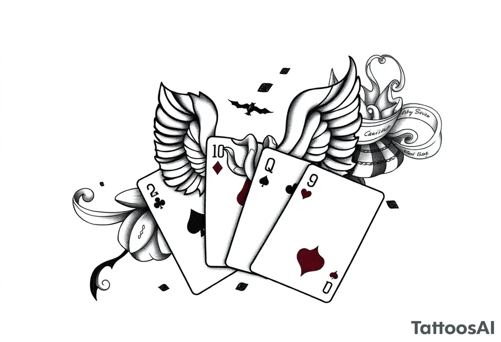 Poland symbol and poker cards Add casino money to it. tattoo idea