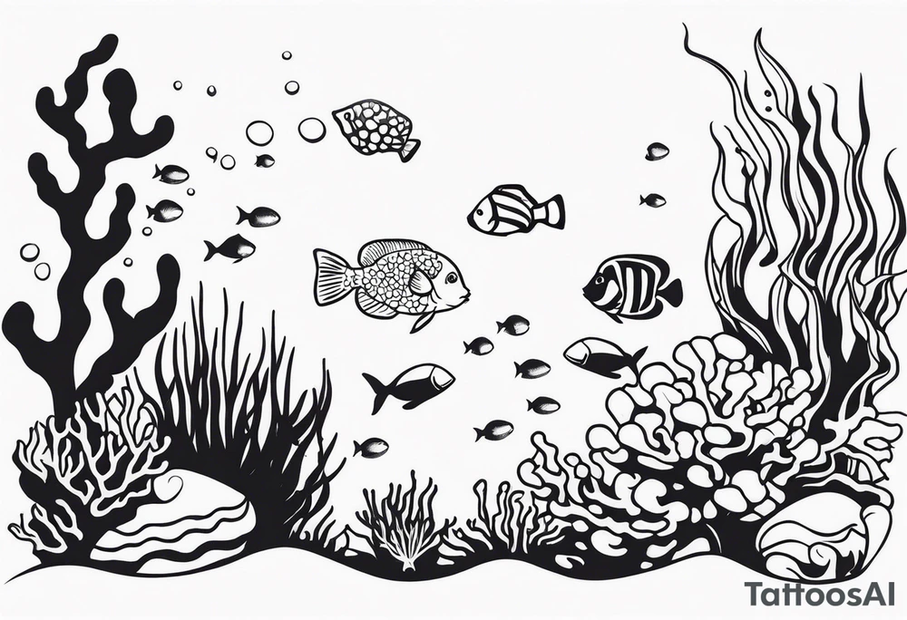 Coral reef tattoo idea