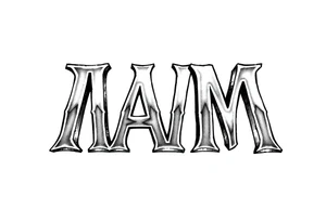 3D chrome letters I A M tattoo idea