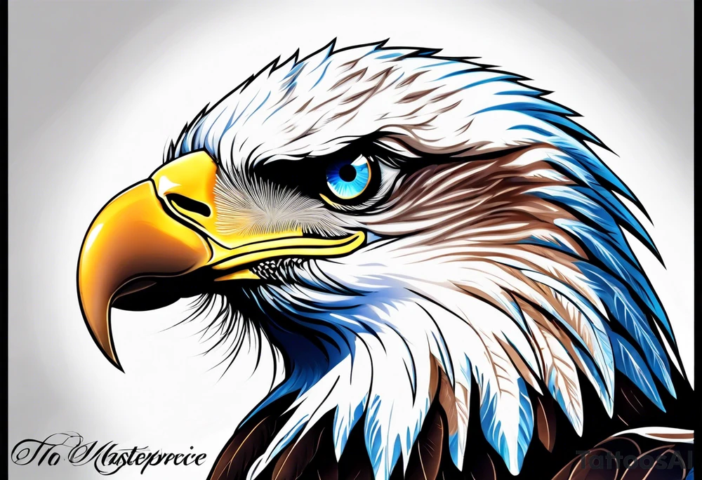 blue eyed eagle tattoo idea