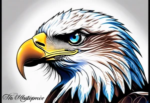 blue eyed eagle tattoo idea