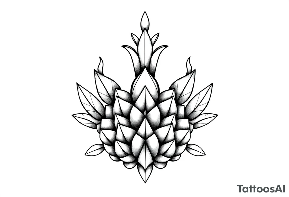 Crown pineapple vagina anus tattoo idea