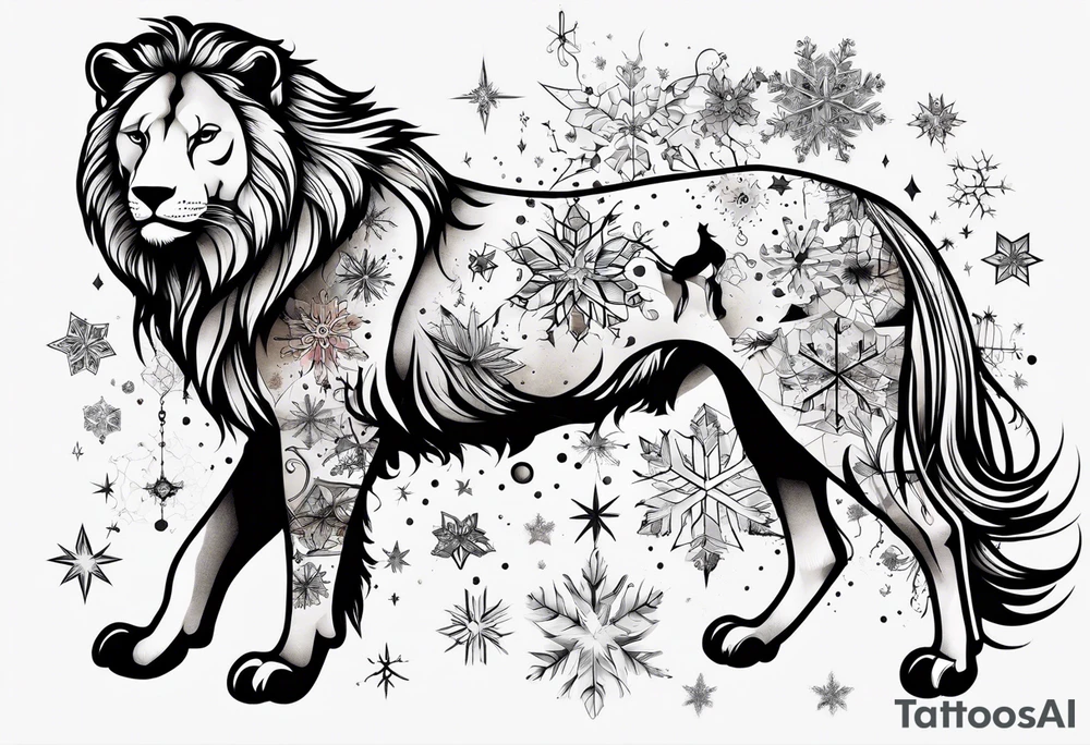 Constellation, animal, snowflake tattoo idea