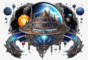 Man,solar, planet space tattoo idea