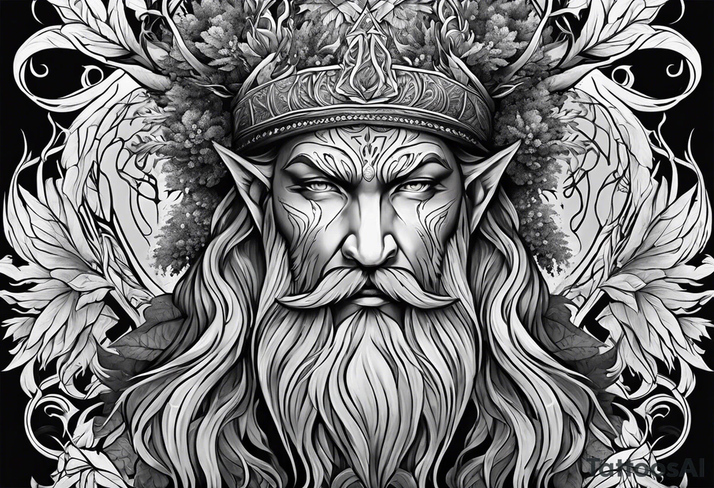 Leshy with Russian design tattoo idea