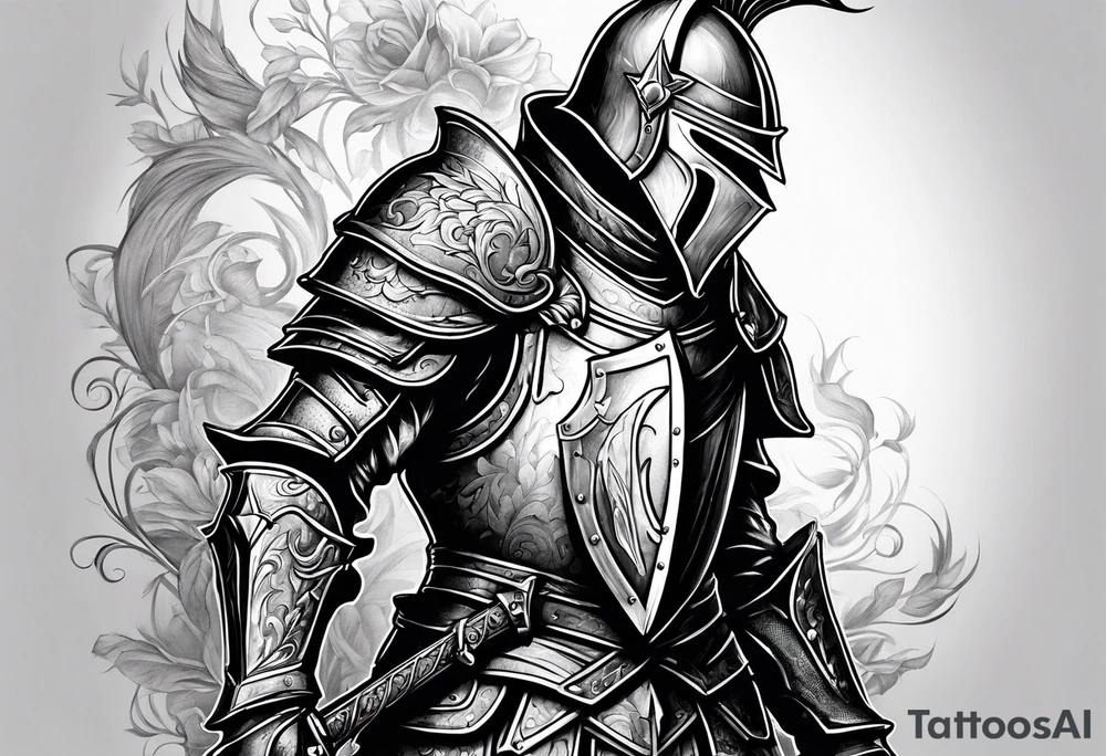 full body knight tattoo idea