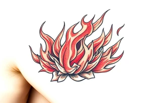 huge and large powerfull flames tattoo idea