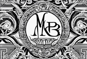 letters: "MRBG"
simple, clear, plain, unadorned tattoo idea
