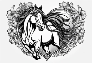 heart with horse tattoo idea