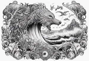 Sea mythical creatures tattoo idea