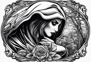 Grim reaper falls in love with human girl tattoo idea