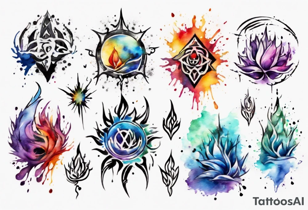 Paint spkatter inner peace tattoo idea