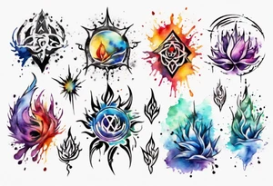 Paint spkatter inner peace tattoo idea