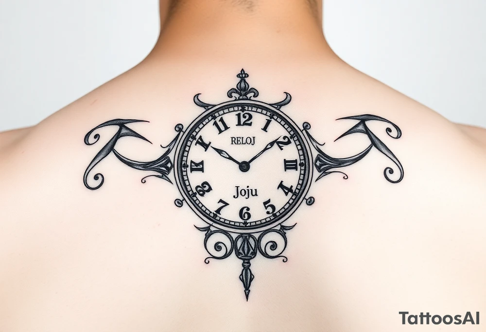 RELOJ CON LETRAS ROMANAS Y UN OJO tattoo idea