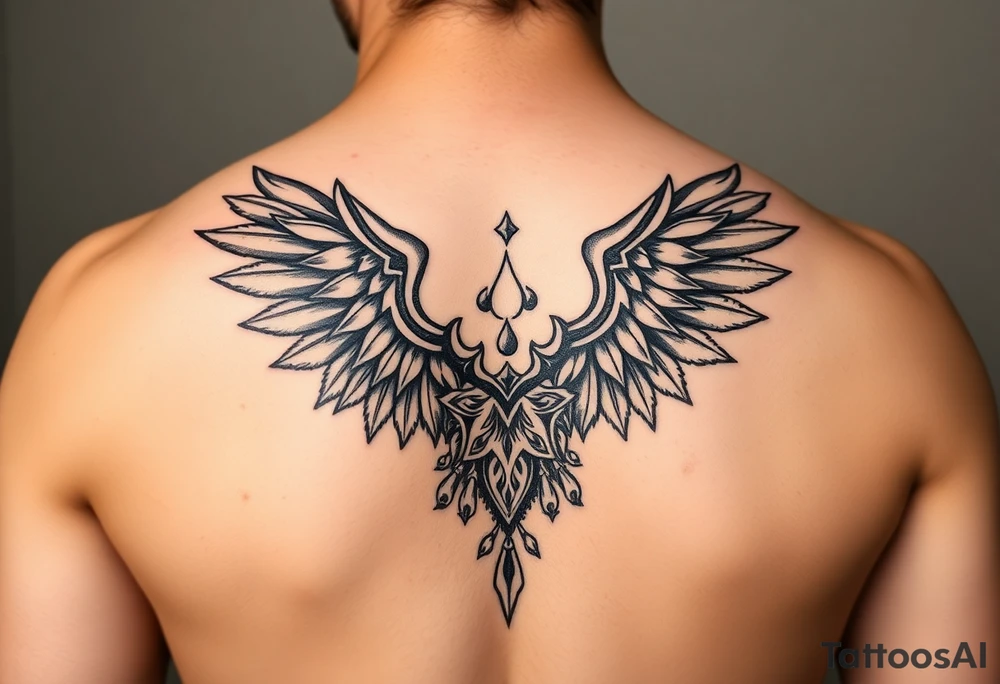 Female leg sleeve theme karma tattoo idea