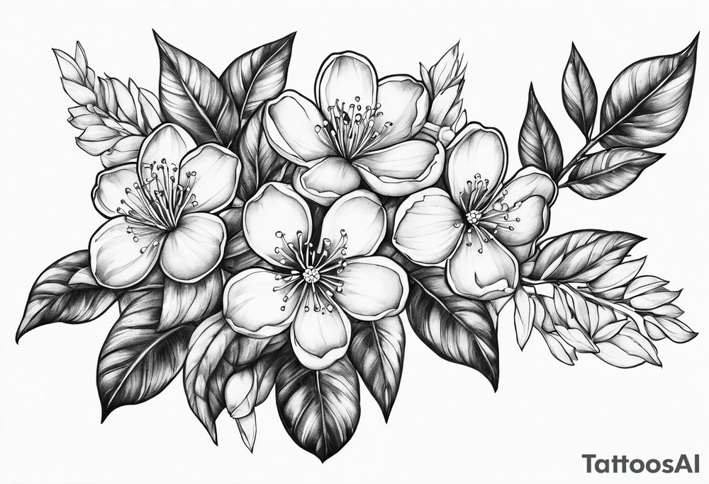 orang blossom branches tattoo idea