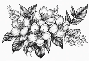 orang blossom branches tattoo idea