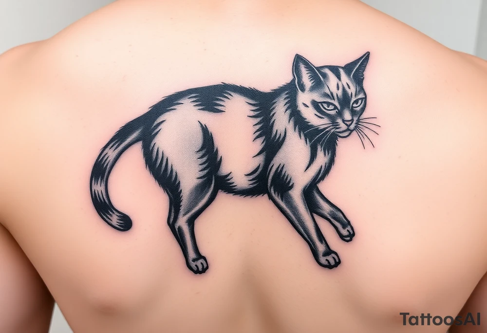 black cat tattoo idea