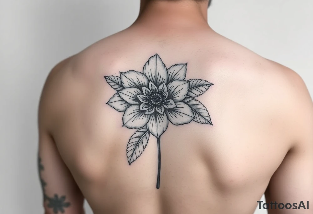 Fine line rainforrest flower tattoo idea