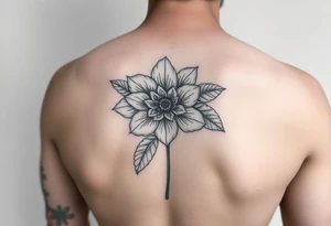 Fine line rainforrest flower tattoo idea