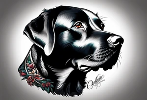 black lab tattoo idea