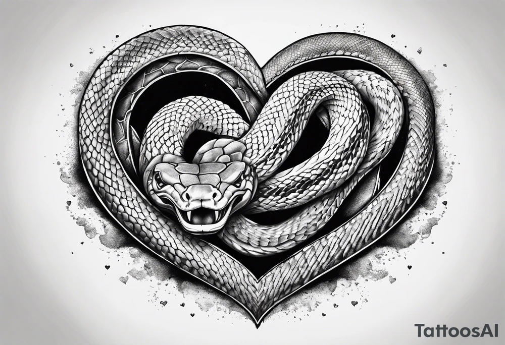 Snake squeezing a heart tattoo idea