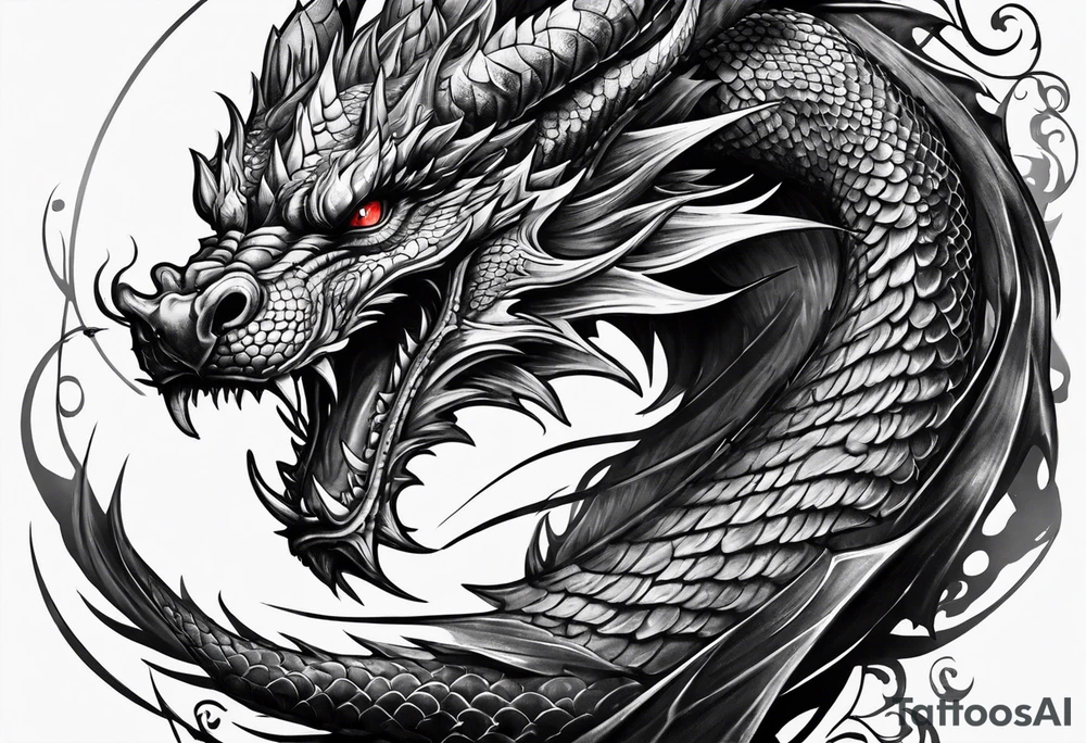 dragon face tattoo idea