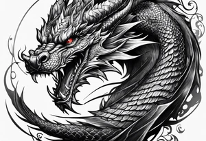 dragon face tattoo idea