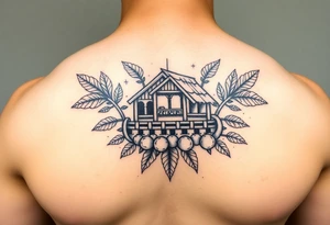 Polynesian noah’s ark tattoo chest piece tattoo idea