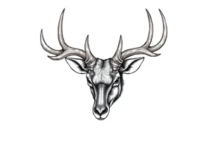 a rain deer horn with wood pattern on it tattoo idea