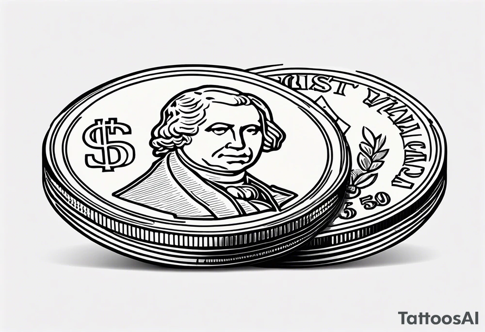 fifty cent us currency coin tattoo idea
