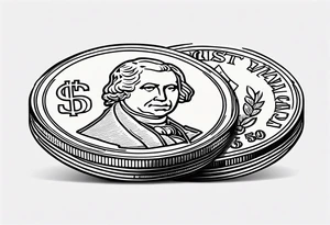 fifty cent us currency coin tattoo idea