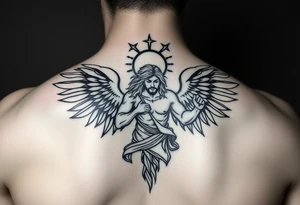 Archangel and God tattoo stencil tattoo idea
