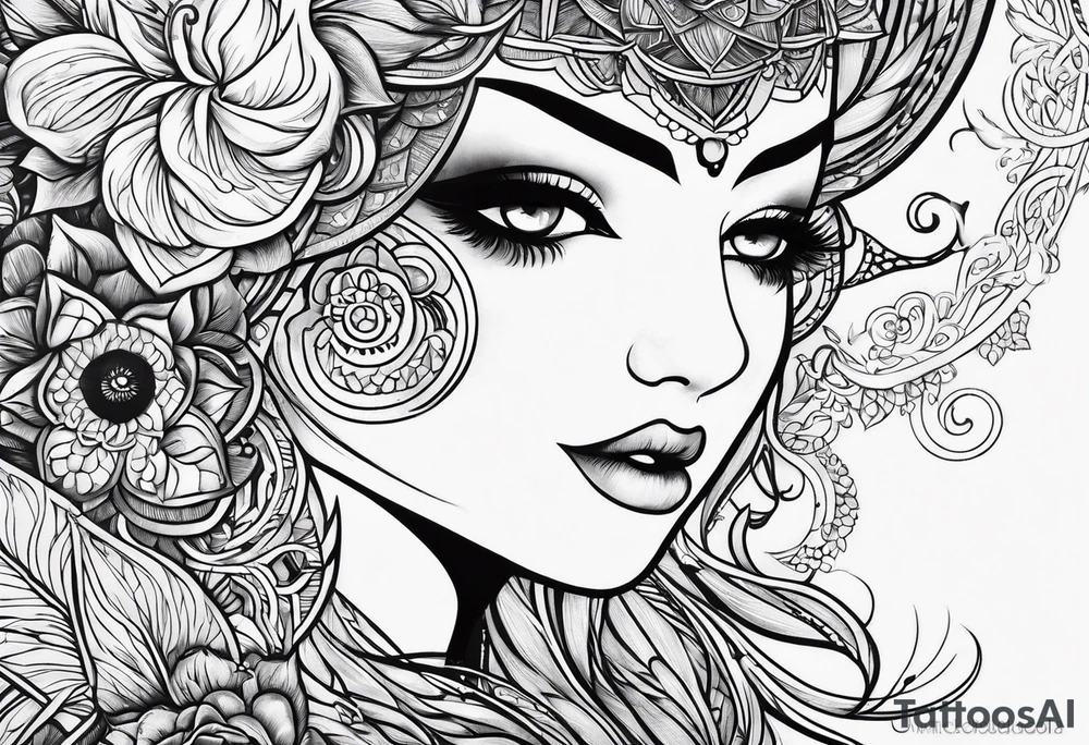 Sol e lua tattoo idea