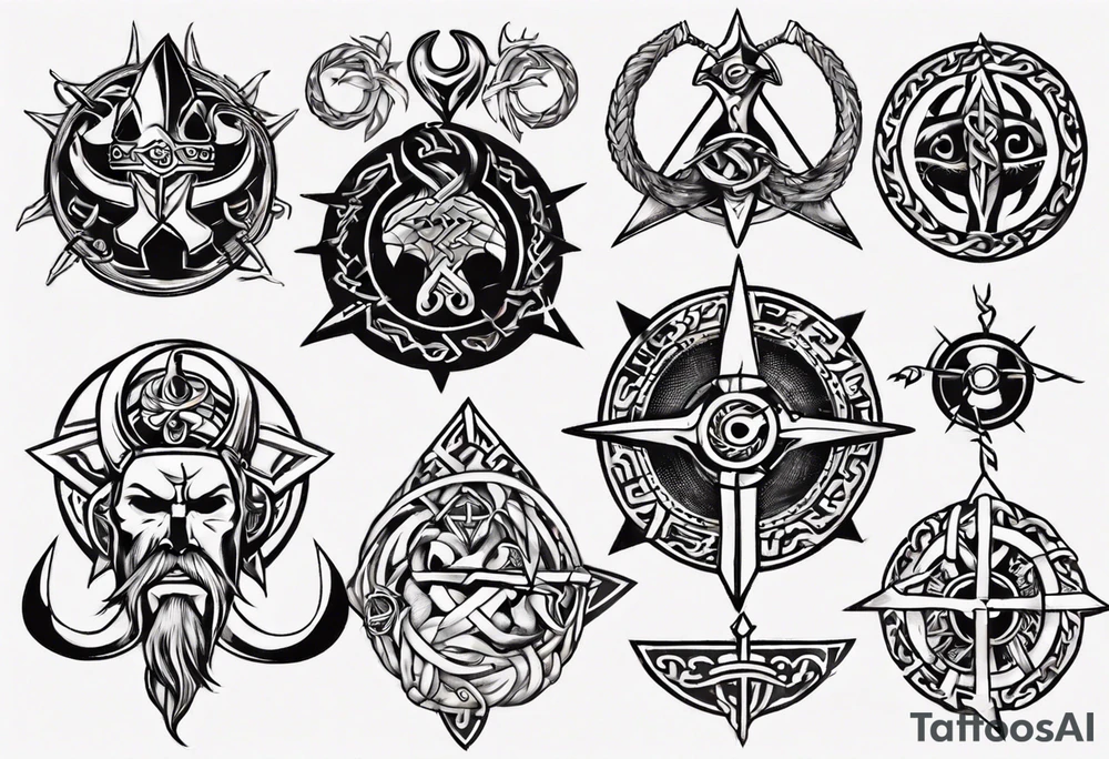 Viking symbols tattoo idea