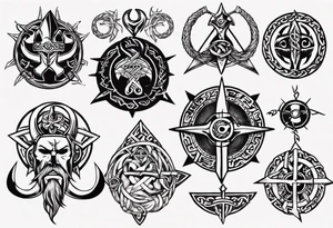 Viking symbols tattoo idea