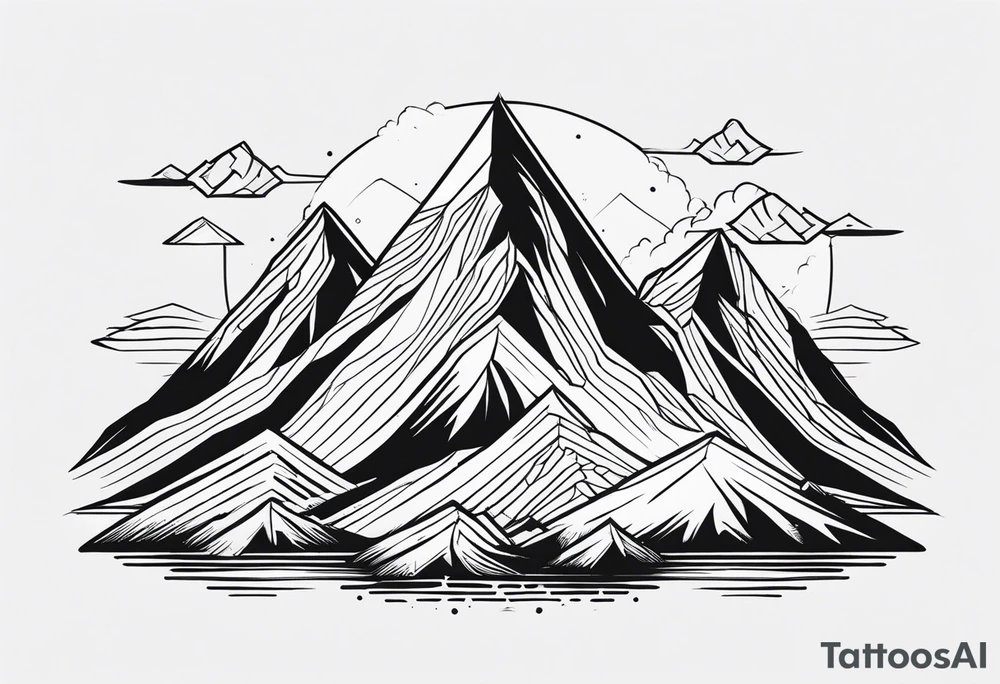 Simplified one of a single mountain tattoo idea