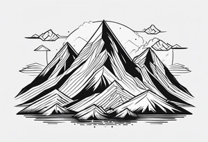 Simplified one of a single mountain tattoo idea