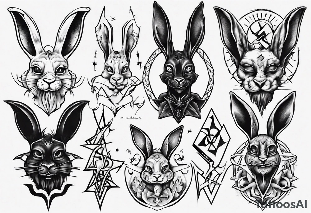 satanic rabbit tattoo idea
