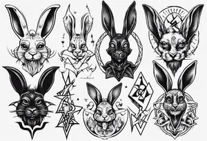 satanic rabbit tattoo idea