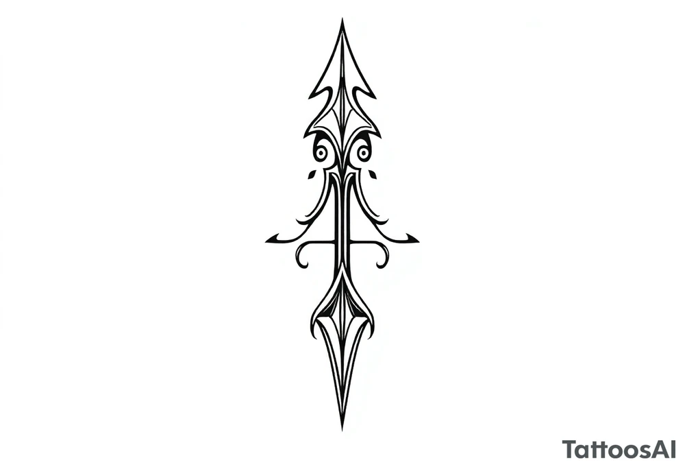 thick  arrow that show down tattoo idea