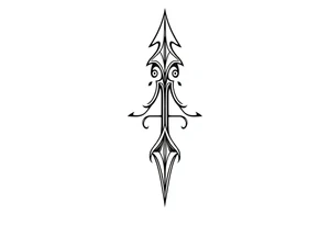 thick  arrow that show down tattoo idea