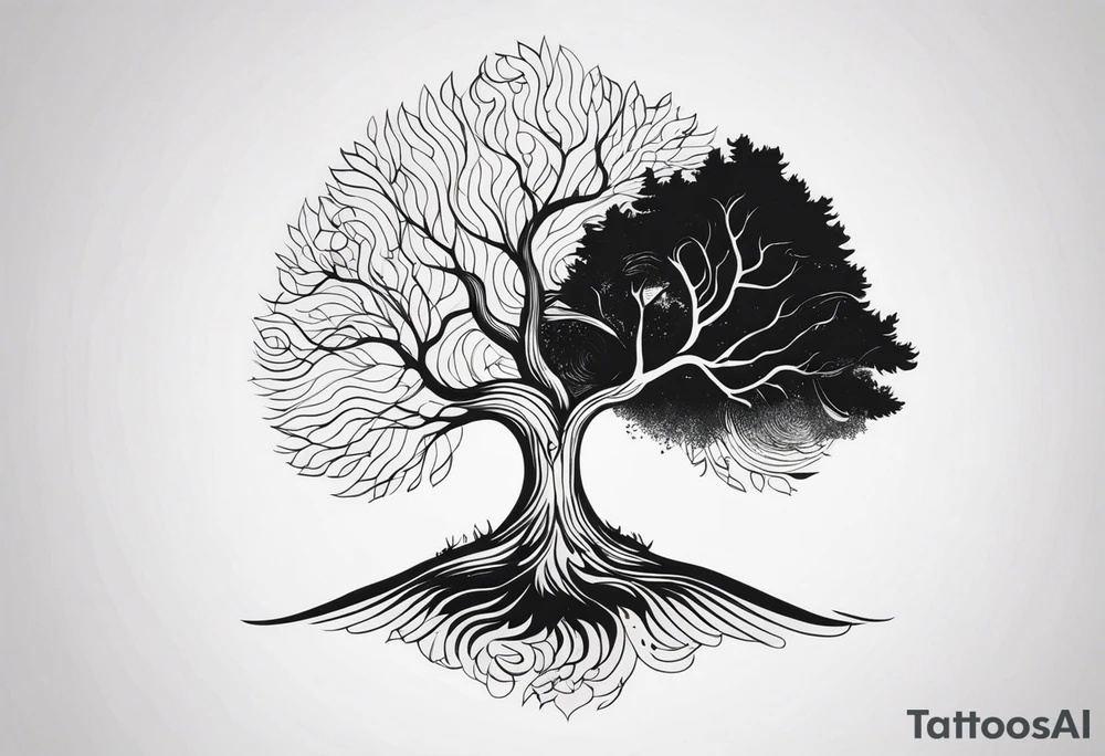 Tree with family tattoo idea