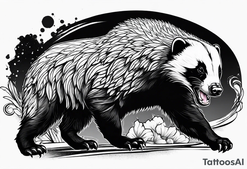 Angry honey badger tattoo idea