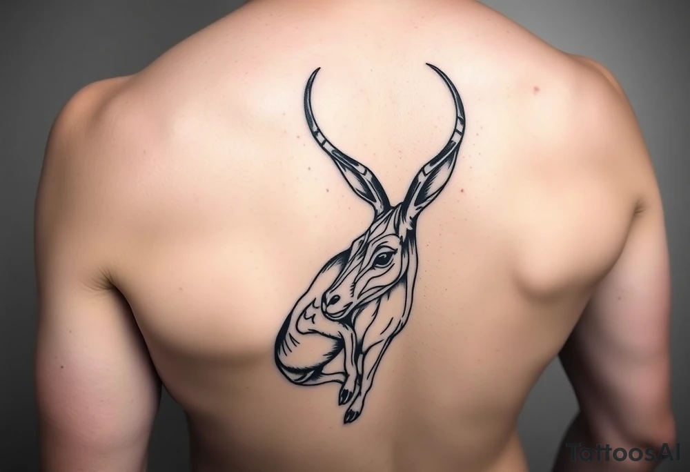 tribal, low detail jackelope tattoo idea