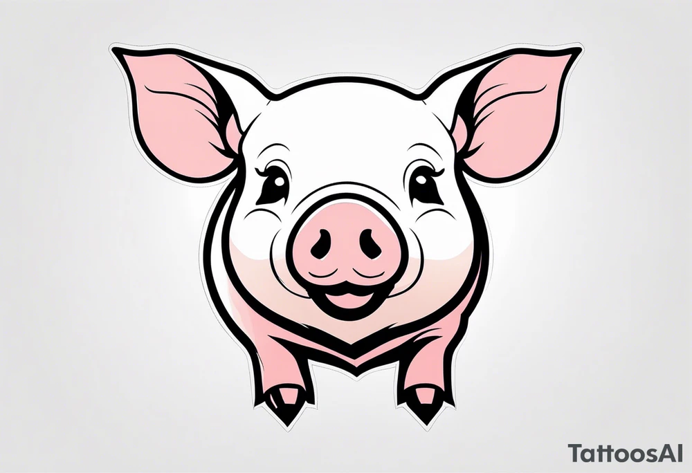 very cute piglet.
outline only tattoo idea